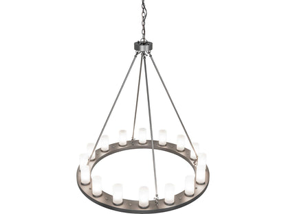 Meyda Loxley 16-Light Chandelier with Clear Frosted Glass and Blackened Pewter Finish