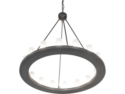 Meyda Loxley 16-Light Chandelier with Clear Frosted Glass and Blackened Pewter Finish