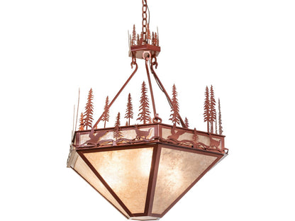 Meyda Wildlife At Pine Lake 3-Light Chandelier in Silver Mica and Copper Metallic