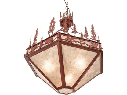 Meyda Wildlife At Pine Lake 3-Light Chandelier in Silver Mica and Copper Metallic