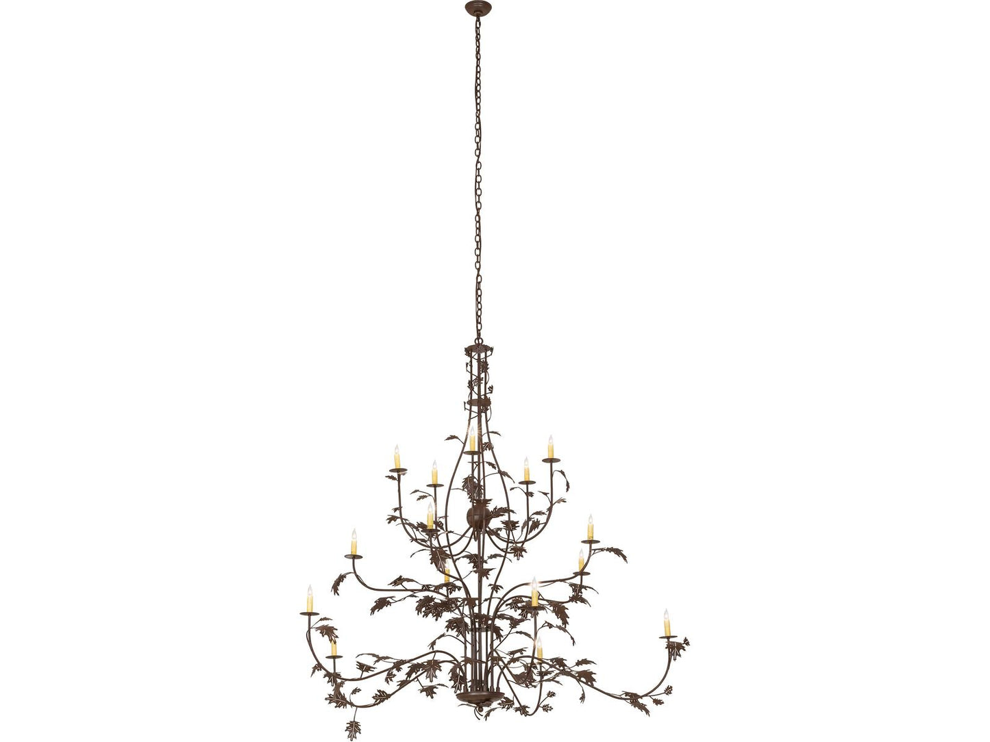 Meyda Oak Leaf 15-Light Cafe Noir Traditional Chandelier