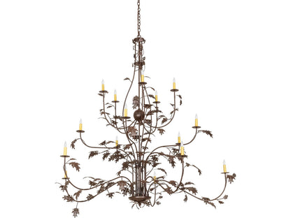Meyda Oak Leaf 15-Light Cafe Noir Traditional Chandelier