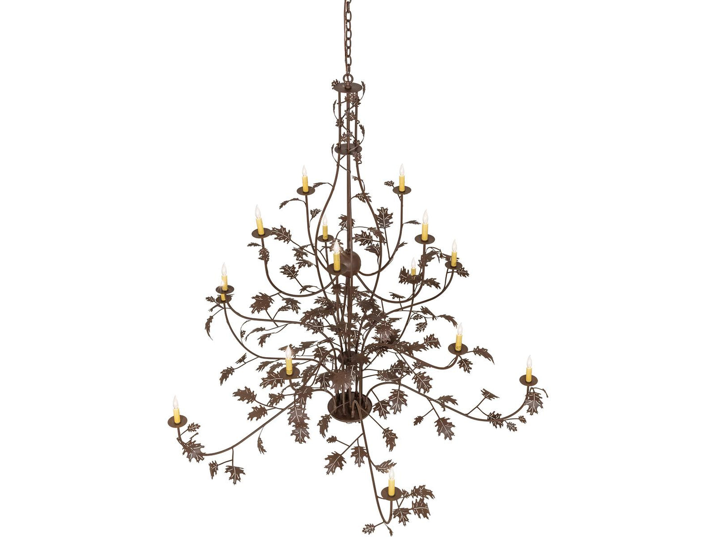 Meyda Oak Leaf 15-Light Cafe Noir Traditional Chandelier