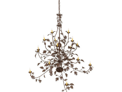 Meyda Oak Leaf 15-Light Cafe Noir Traditional Chandelier