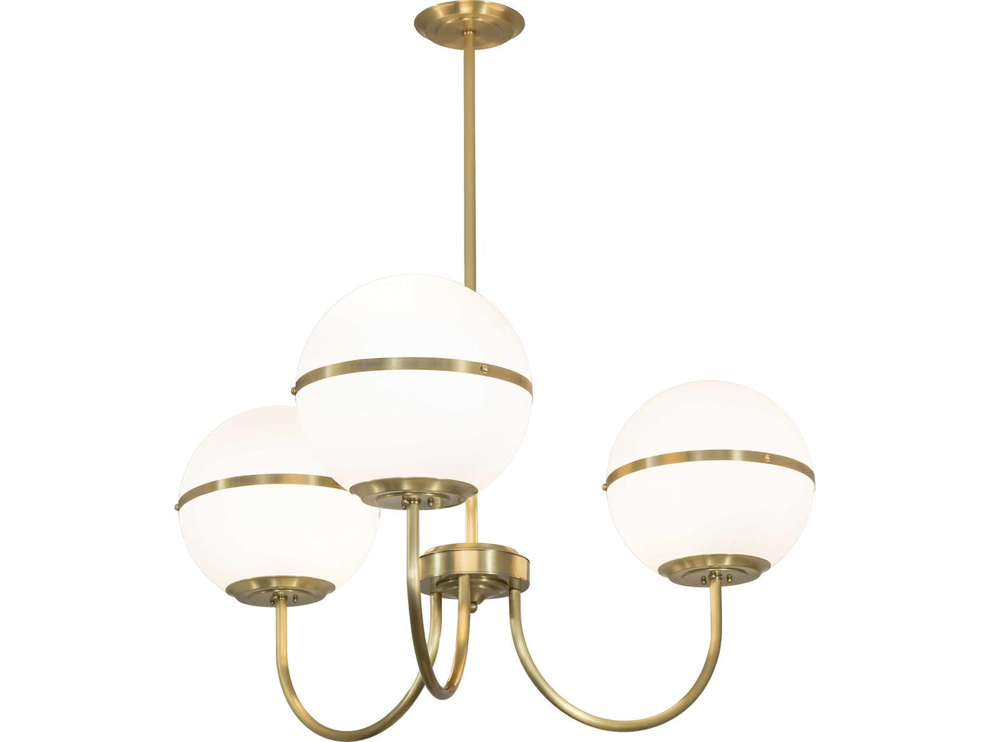 Meyda Toccata 9-Light Matte White Glass Chandelier in Brushed Brass
