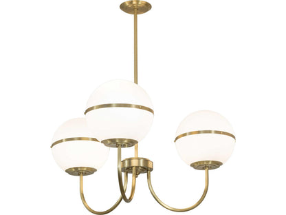 Meyda Toccata 9-Light Matte White Glass Chandelier in Brushed Brass