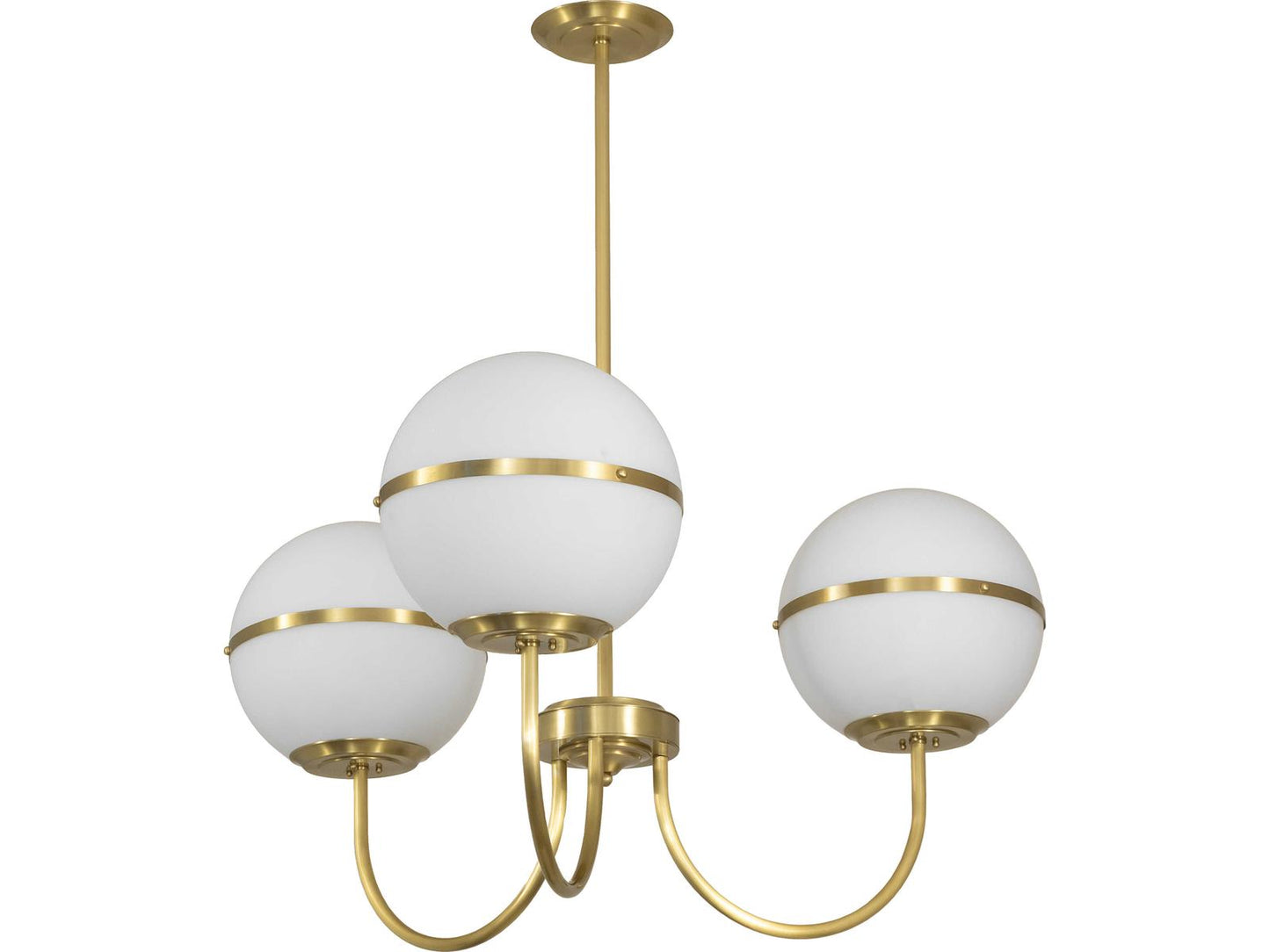 Meyda Toccata 9-Light Matte White Glass Chandelier in Brushed Brass