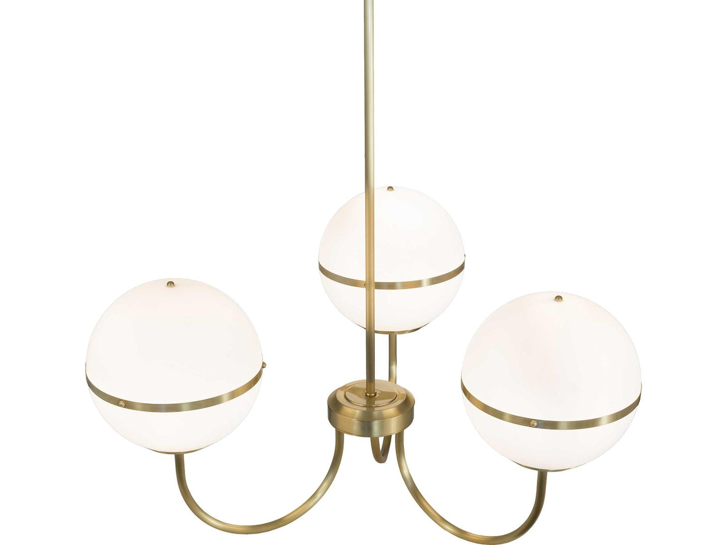 Meyda Toccata 9-Light Matte White Glass Chandelier in Brushed Brass