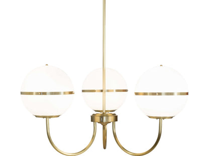 Meyda Toccata 9-Light Matte White Glass Chandelier in Brushed Brass