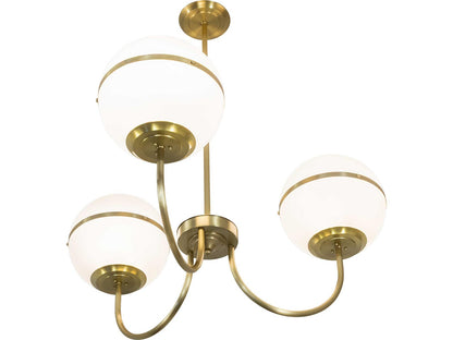 Meyda Toccata 9-Light Matte White Glass Chandelier in Brushed Brass
