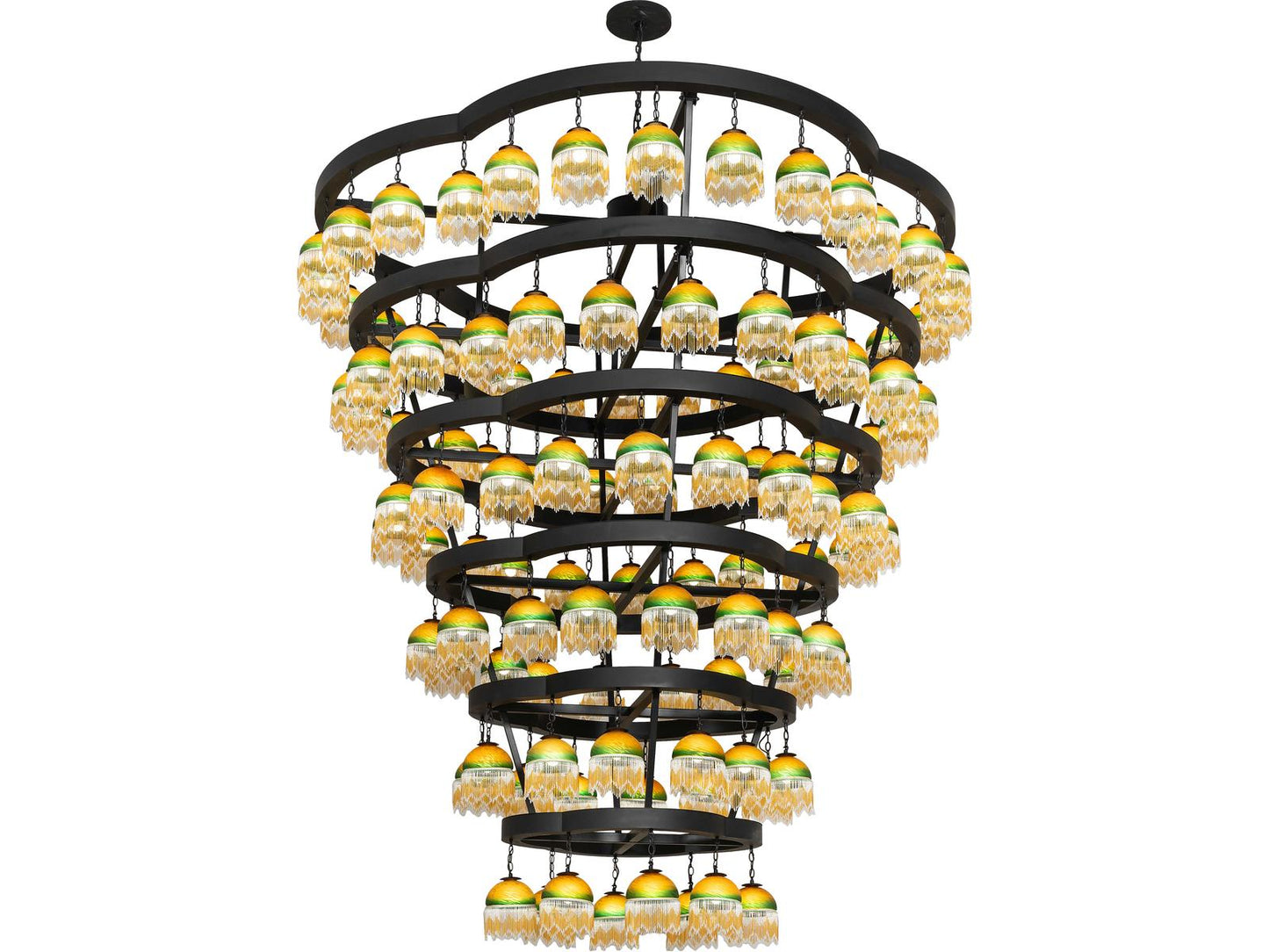 Meyda Cretella 108-Light Black Geometric Tiered Chandelier
