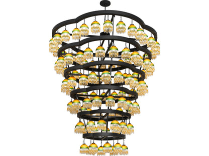 Meyda Cretella 108-Light Black Geometric Tiered Chandelier