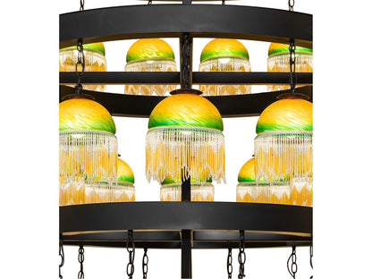 Meyda Cretella 108-Light Black Geometric Tiered Chandelier