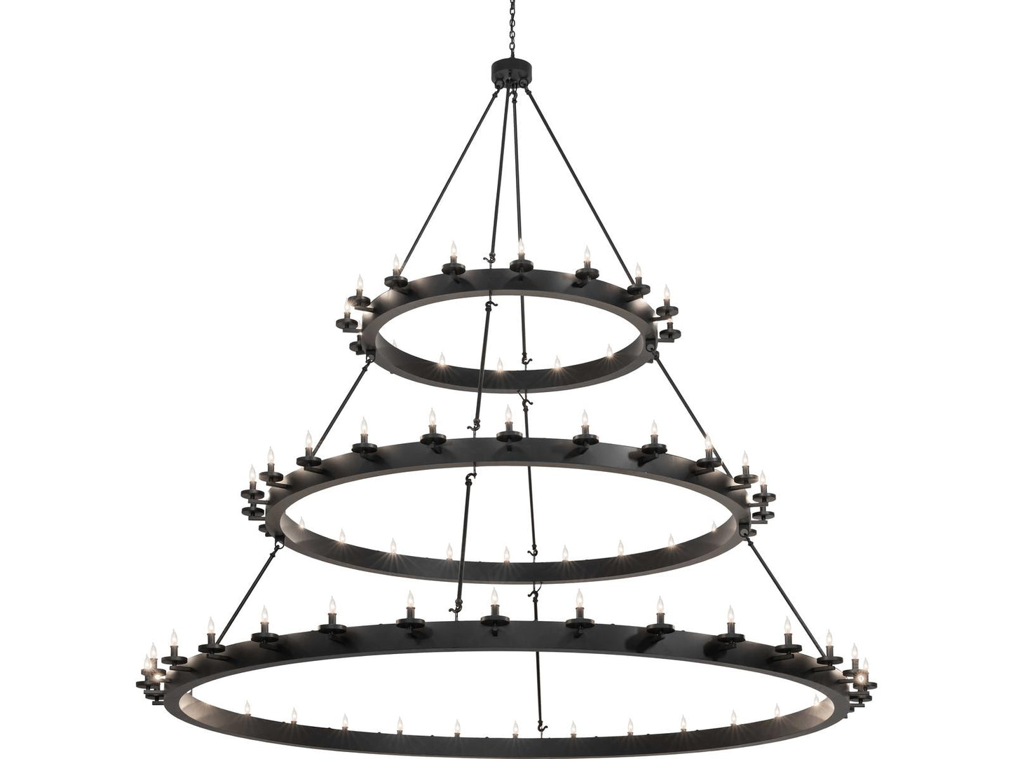 Meyda Loxley 72-Light Solar Black Traditional Tiered Chandelier