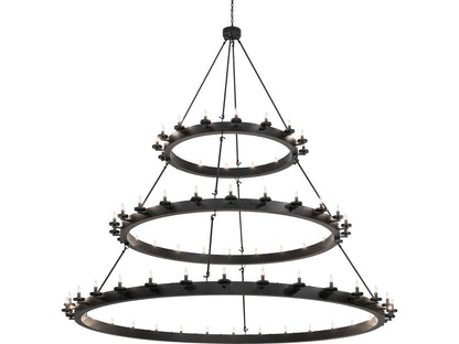 Meyda Loxley 72-Light Solar Black Traditional Tiered Chandelier