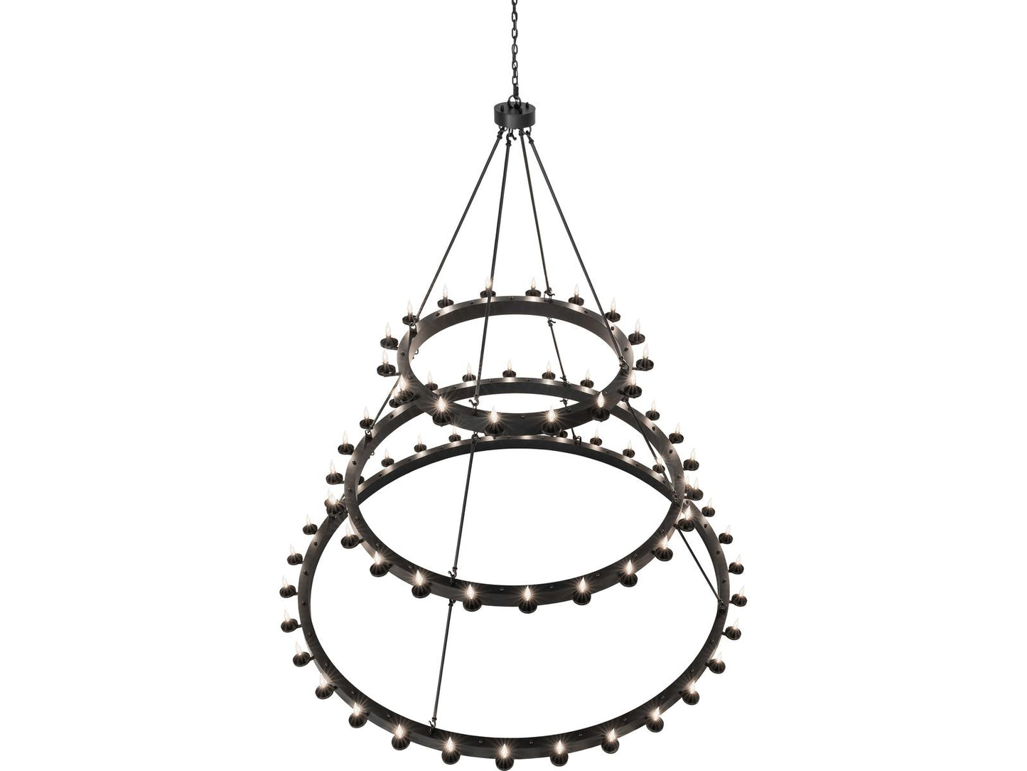 Meyda Loxley 72-Light Solar Black Traditional Tiered Chandelier