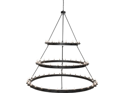 Meyda Loxley 72-Light Solar Black Traditional Tiered Chandelier