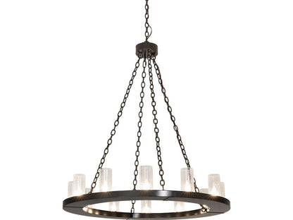 Meyda Loxley 12-Light Clear Seeded Glass Chandelier in Timeless Bronze