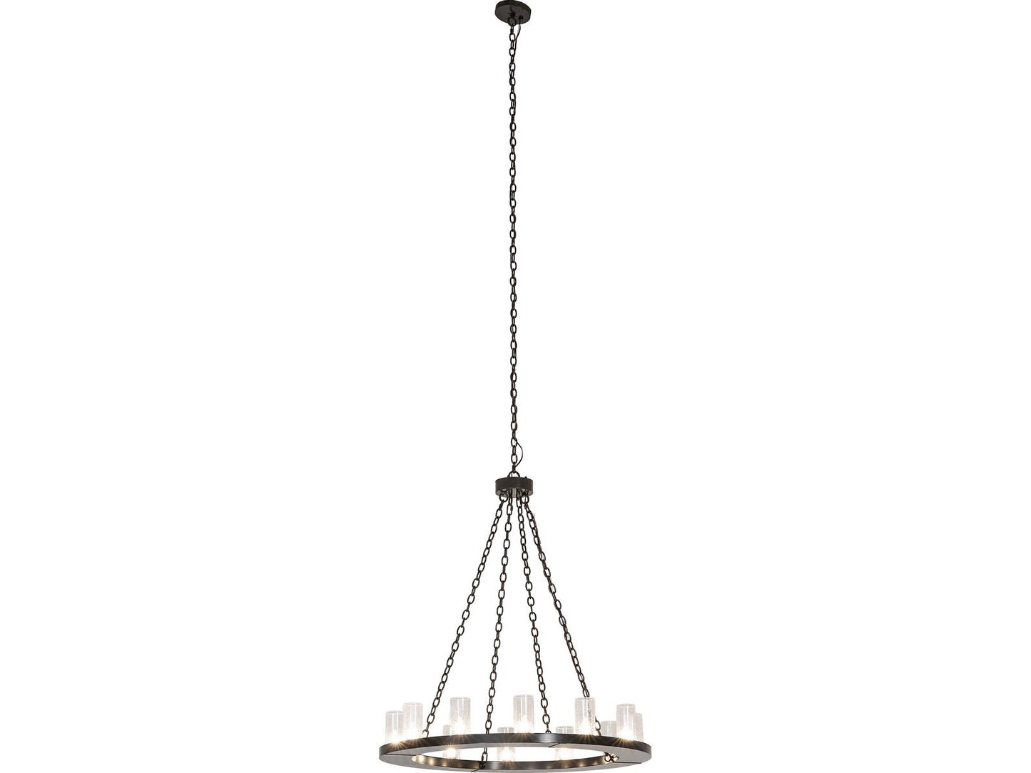 Meyda Loxley 12-Light Clear Seeded Glass Chandelier in Timeless Bronze