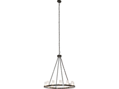 Meyda Loxley 12-Light Clear Seeded Glass Chandelier in Timeless Bronze