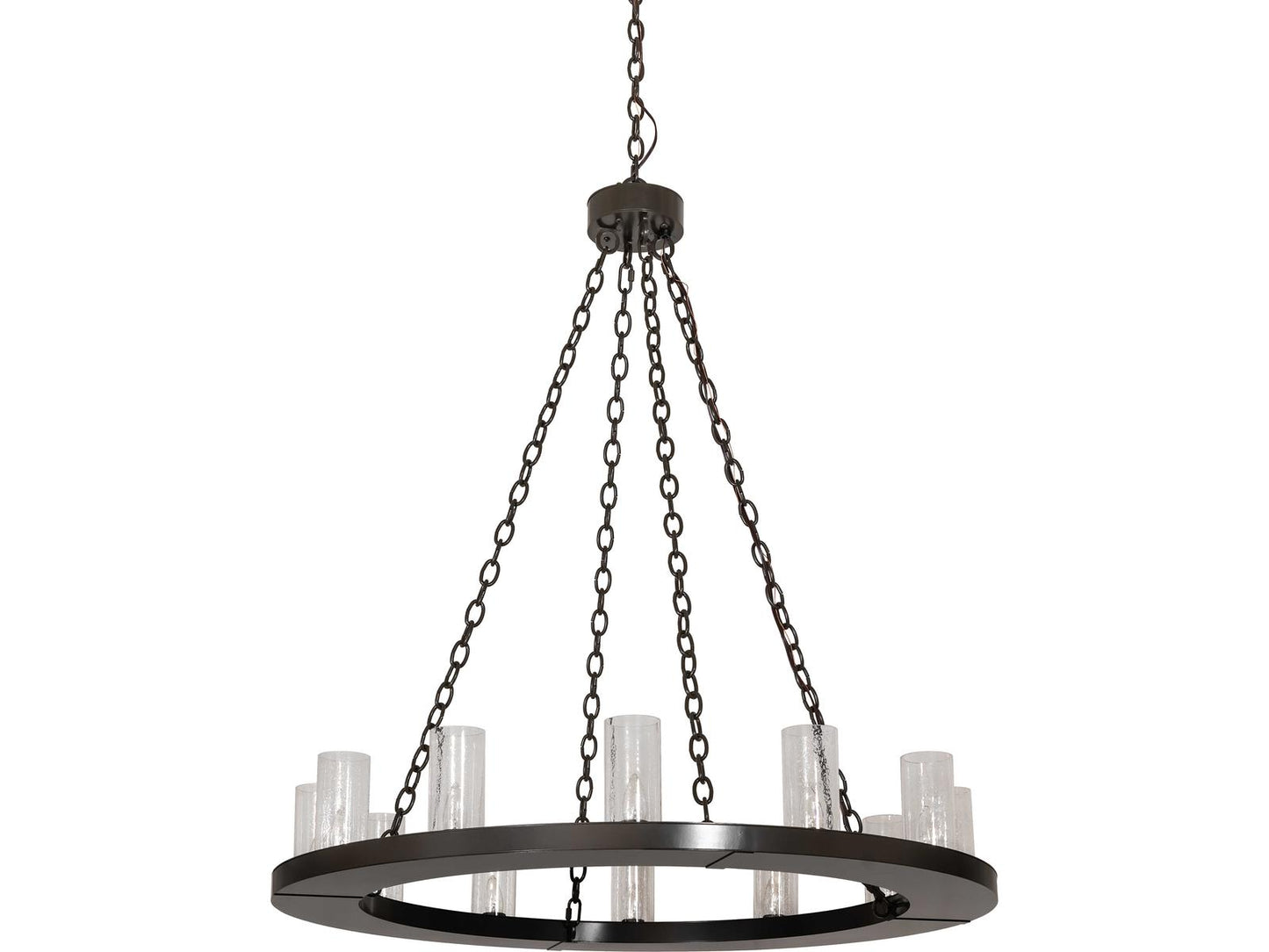 Meyda Loxley 12-Light Clear Seeded Glass Chandelier in Timeless Bronze