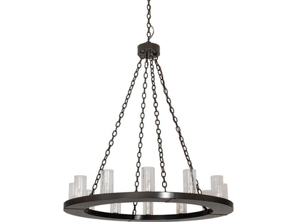 Meyda Loxley 12-Light Clear Seeded Glass Chandelier in Timeless Bronze