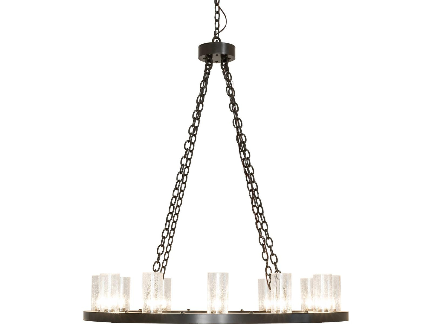 Meyda Loxley 12-Light Clear Seeded Glass Chandelier in Timeless Bronze