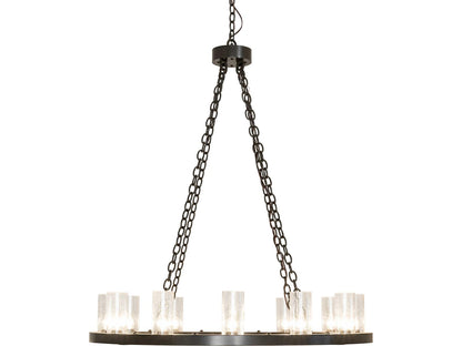 Meyda Loxley 12-Light Clear Seeded Glass Chandelier in Timeless Bronze
