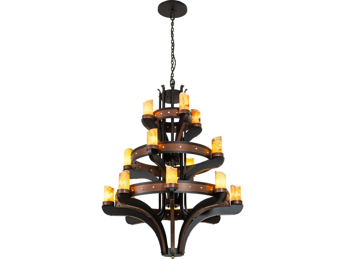 Meyda Lighting Castilla 16-Light Traditional Tiered Chandelier in Mahogany Bronze
