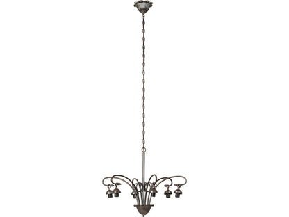 Meyda Tiffany Candice 6-Light Red Chandelier in Mahogany Bronze