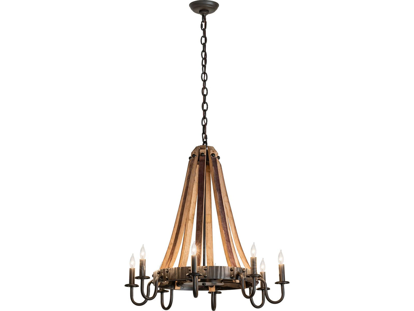 Meyda Barrel Stave 8-Light Oil Rubbed Bronze Traditional Candelabra Chandelier