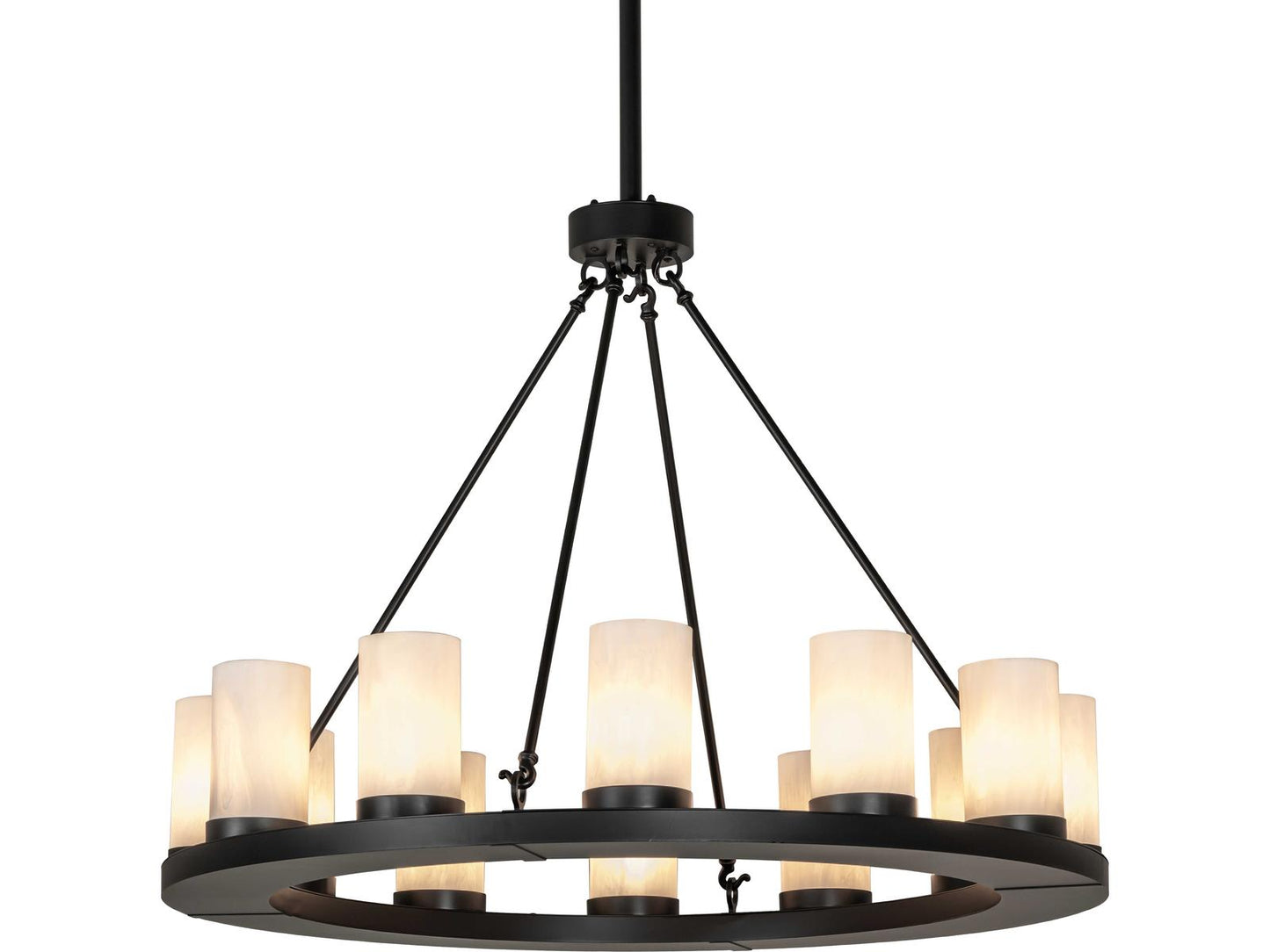Meyda Loxley 12-Light Candelabra Round Chandelier in Black
