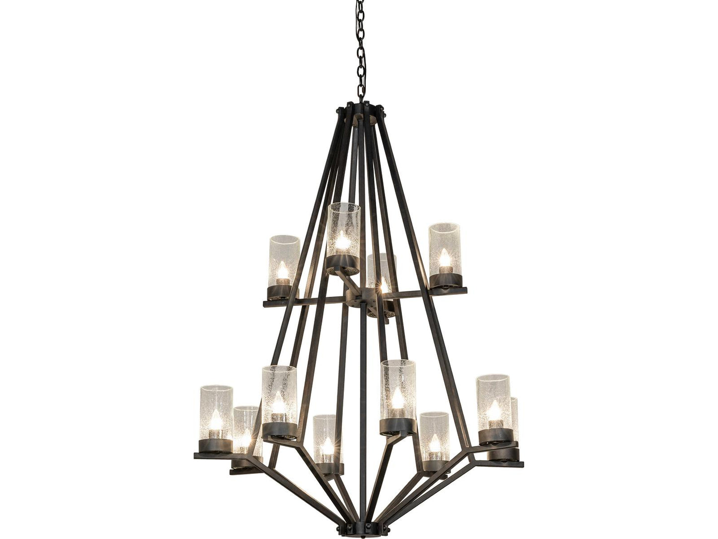 Meyda Lighting Galen 12-Light Chestnut Black Candelabra Tiered Chandelier