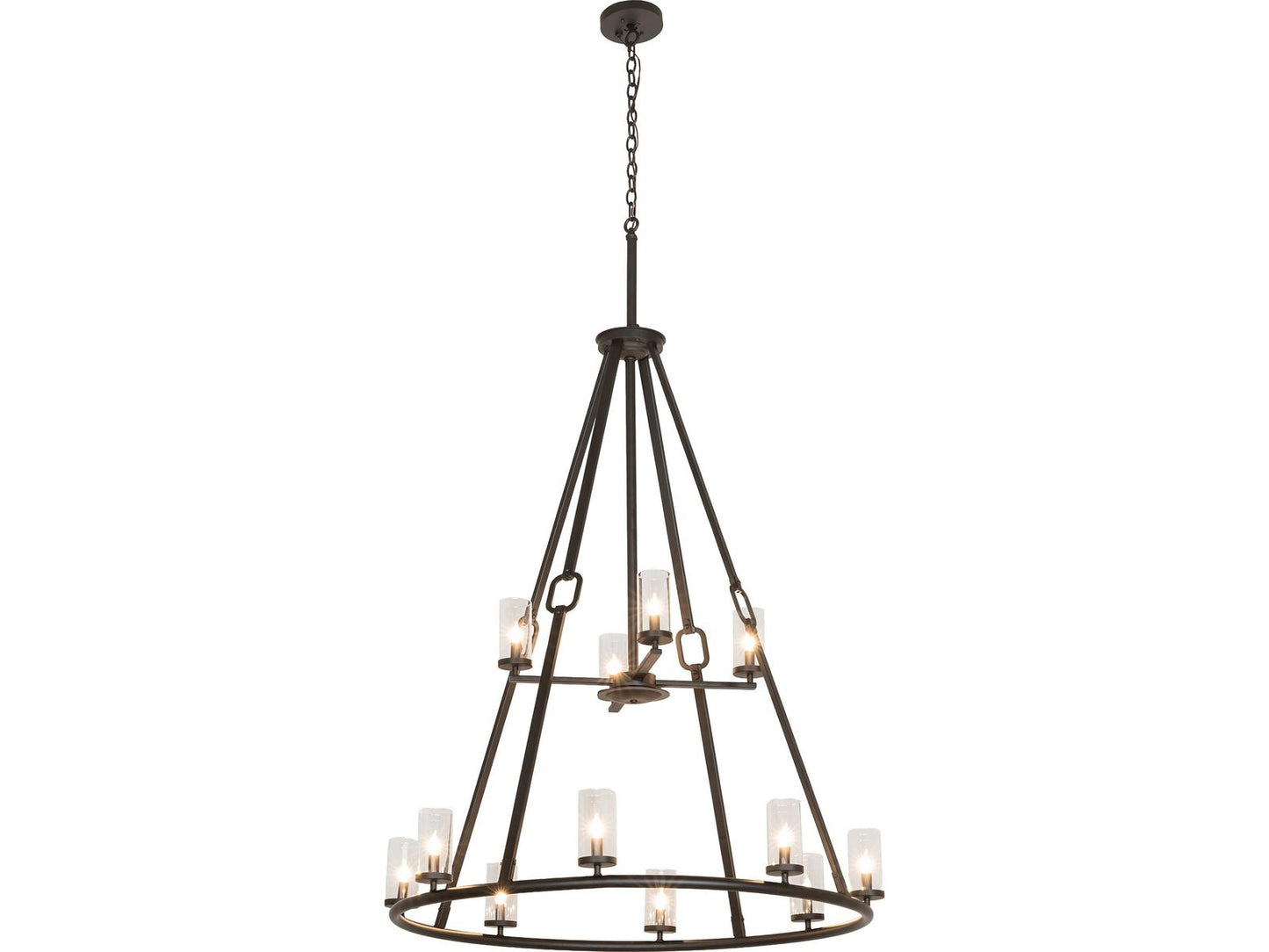 Meyda Loxley 12-Light Oil Rubbed Bronze Candelabra Tiered Chandelier