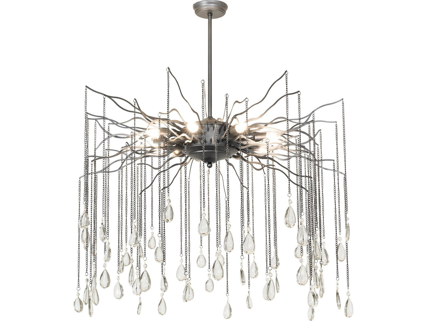 Meyda 8-Light Aranha Sputnik Chandelier in Pewter Nickel