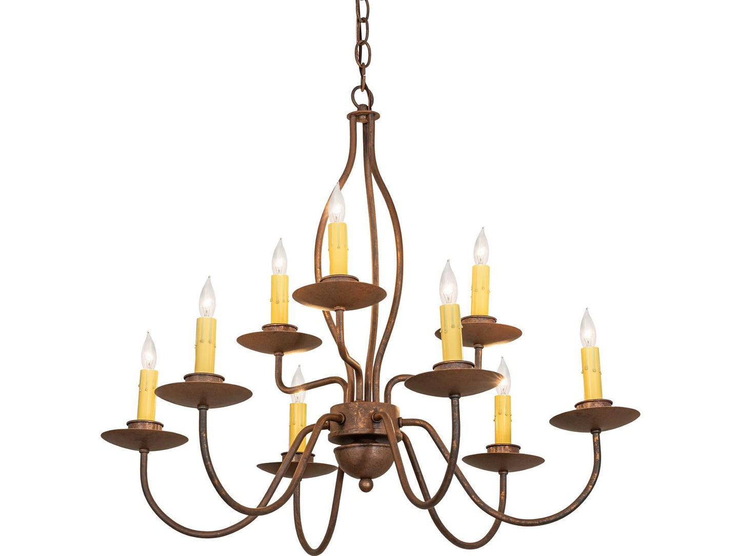 Meyda Earl 9-Light Antique Rust Bronze Traditional Candelabra Chandelier