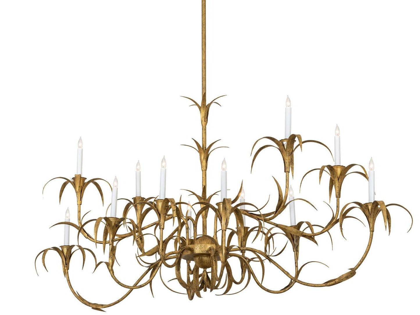Meyda Mai'a 12-Light Chandelier in Goldtastic and Flat Black Custom