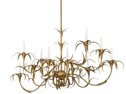 Meyda Mai'a 12-Light Chandelier in Goldtastic and Flat Black Custom