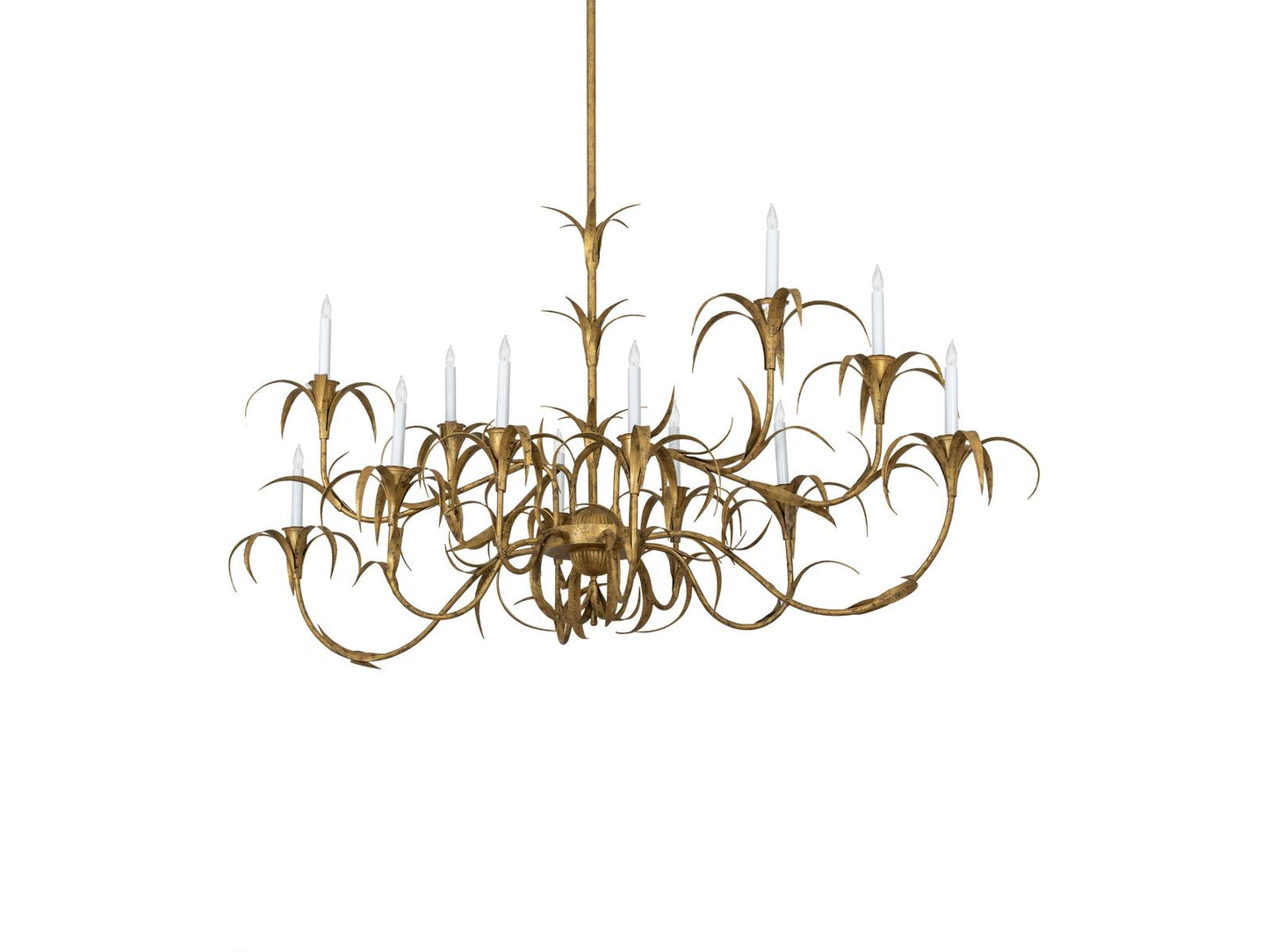 Meyda Mai'a 12-Light Chandelier in Goldtastic and Flat Black Custom