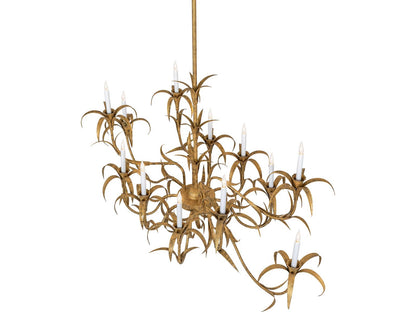Meyda Mai'a 12-Light Chandelier in Goldtastic and Flat Black Custom