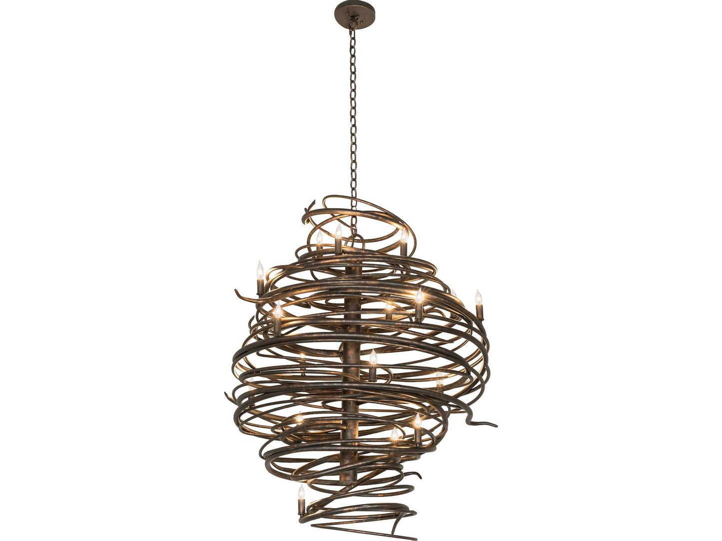 Meyda Cyclone 18-Light Chandelier in Light Tobacco Bronze