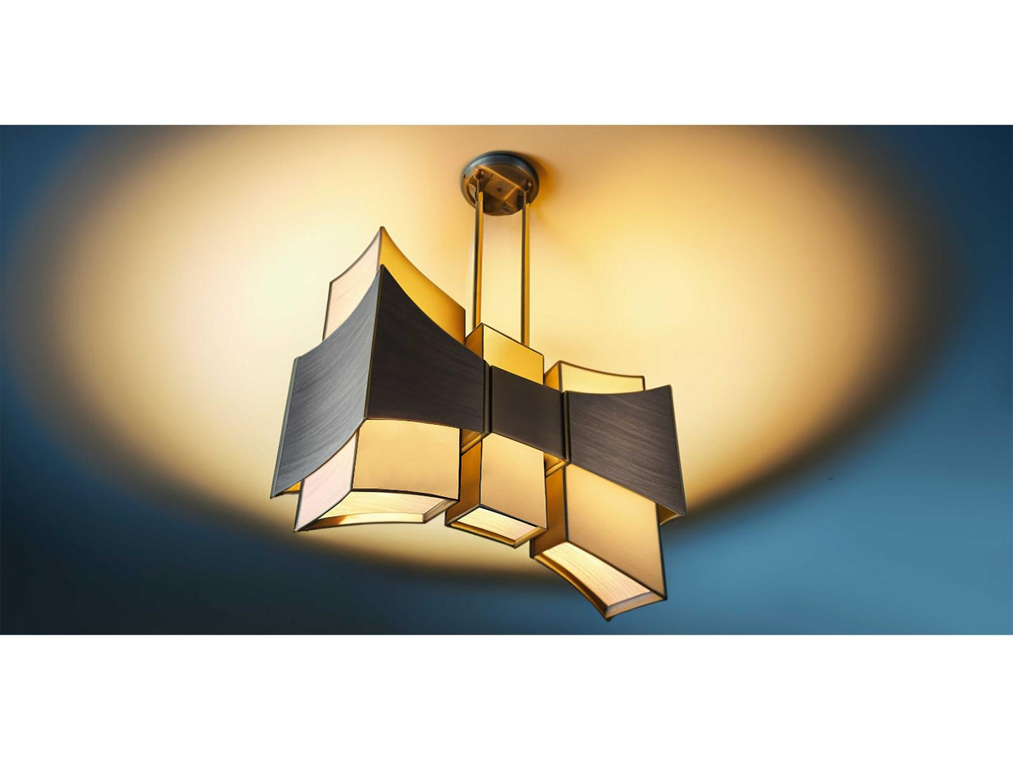 Meyda Embrace Satin Brass Bronze Geometric Chandelier