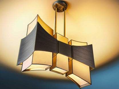 Meyda Embrace Satin Brass Bronze Geometric Chandelier