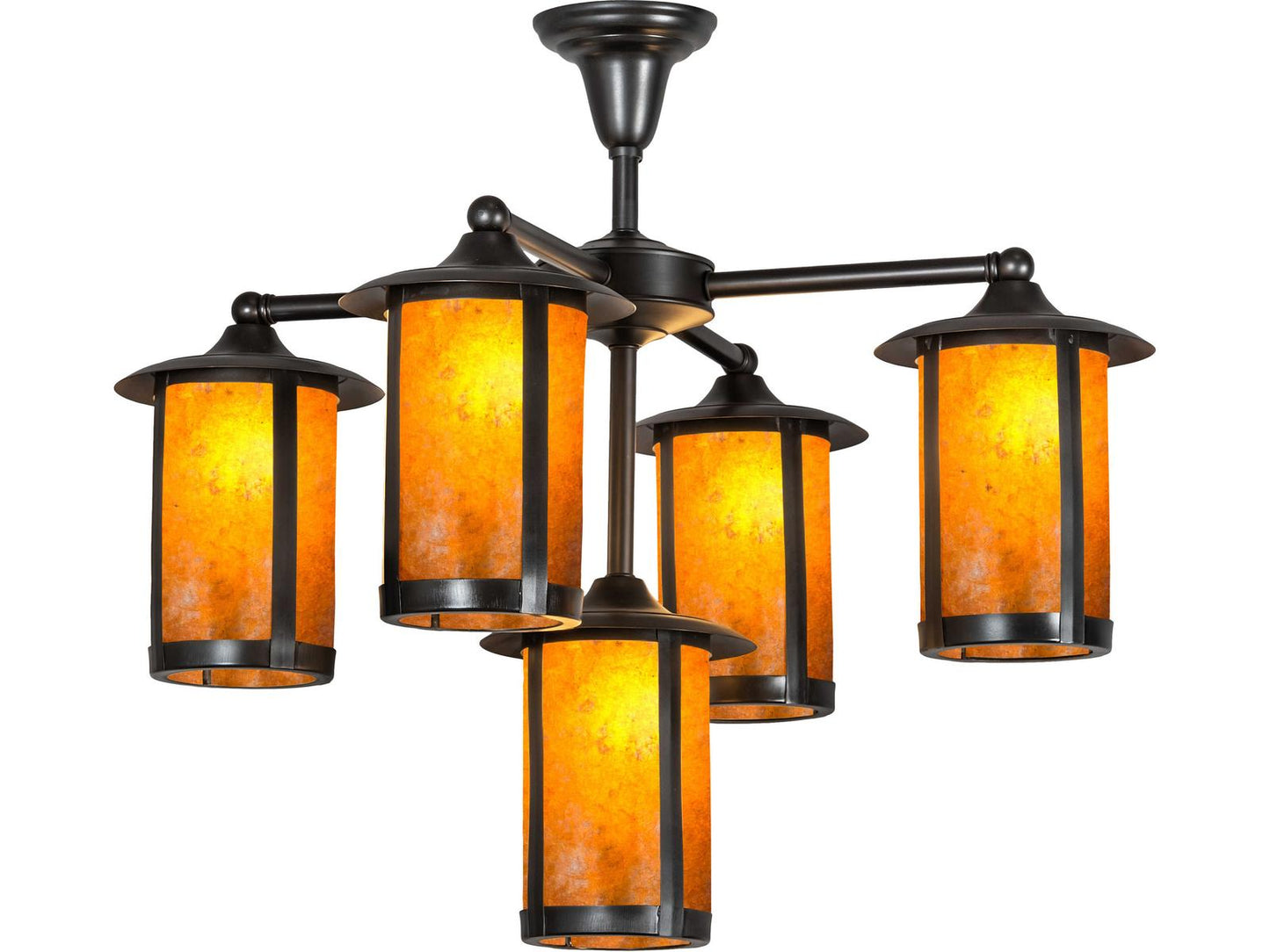 Meyda Fulton 1-Light Brass Lantern Chandelier