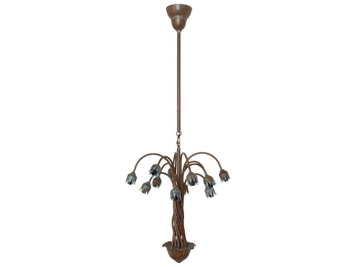 Meyda Lily 12-Light Traditional Chandelier in Natural Bronze Verdigris