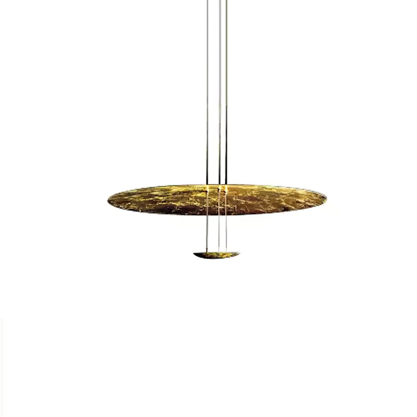 Machine Chandelier 2 layers ∅ 7.1″ + 31.5″ / Gold foil / Warm Light Chandelier