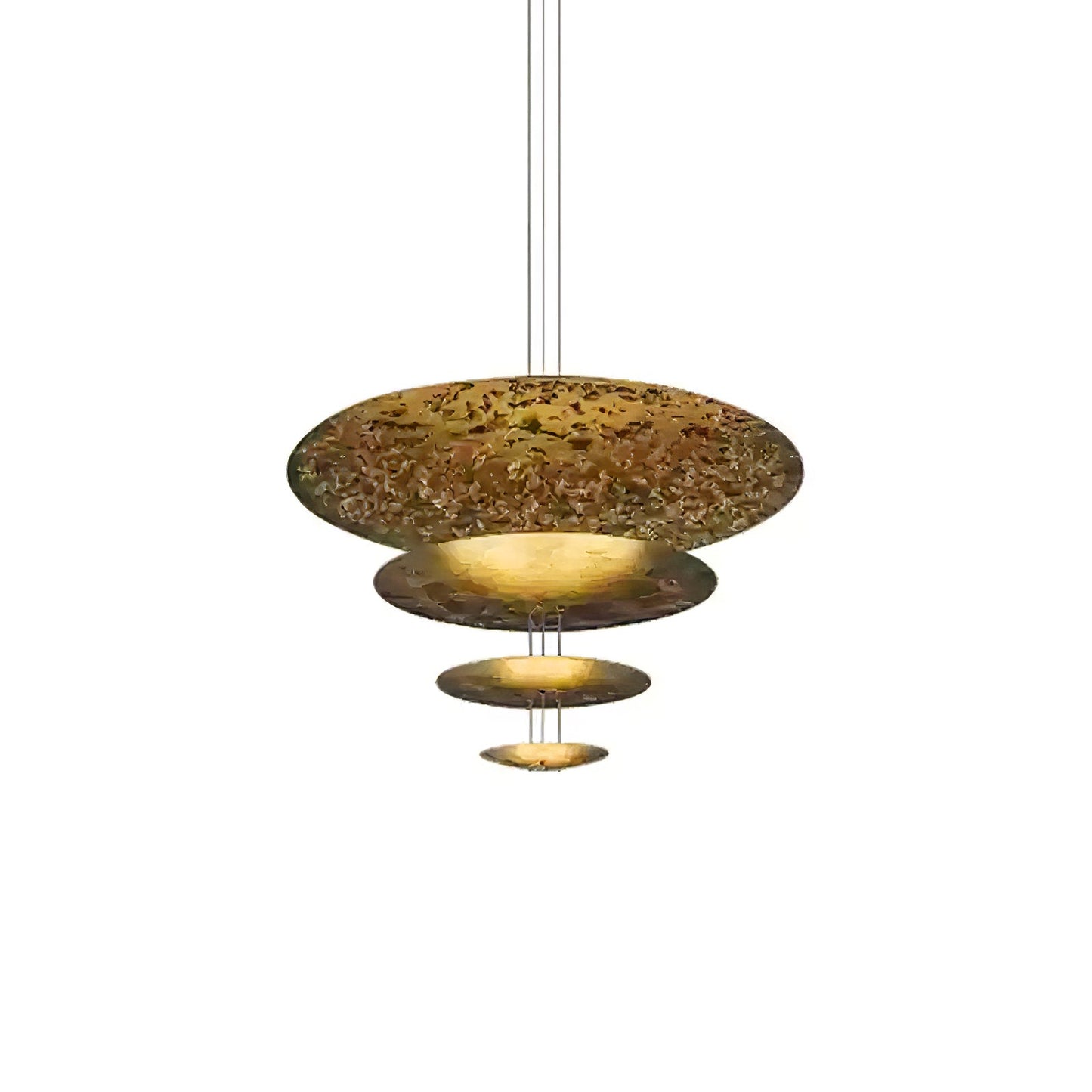 Machine Chandelier 4 layers ∅ 7.9″ + 11.8″ + 19.7″ + 31.5″ / Gold foil / Warm Light Chandelier