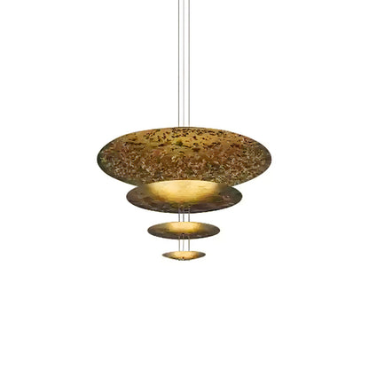 Machine Chandelier 4 layers ∅ 7.9″ + 11.8″ + 19.7″ + 31.5″ / Gold foil / Warm Light Chandelier