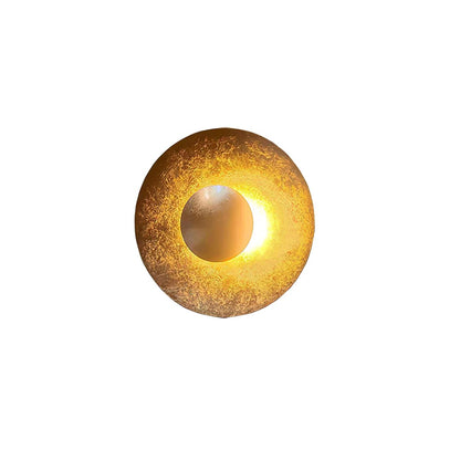 Machine Wall Lamp ∅ 13.8″ x H 4.7″ / Gold foil & Warm Light / Single Wall lamp