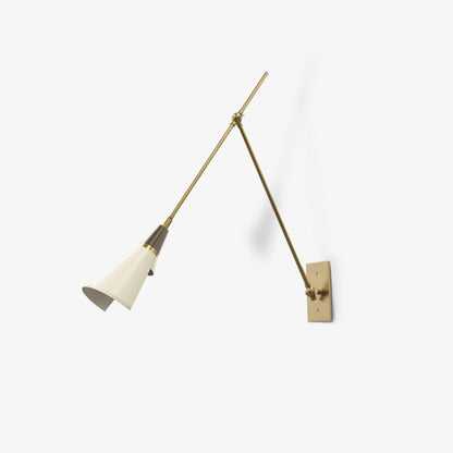 Magari Wall Lamp ∅ 5.5″ x H 11″ / Dia 14cm x H 28cm / Black & White & Brass Wall lamp